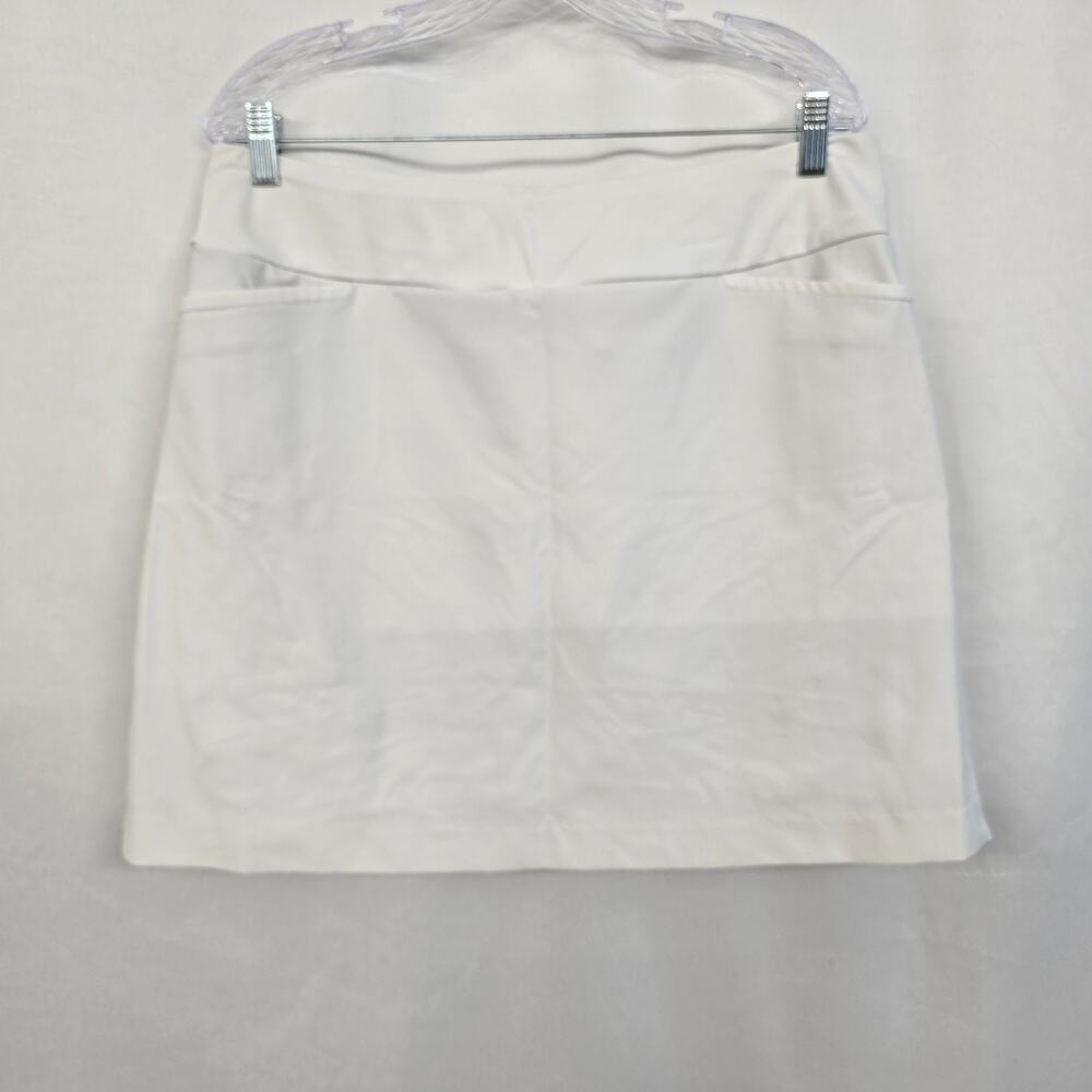 Tail Athletic Tennis Skort Women's 14 White Mini Stretch Pockets Golf Pull On